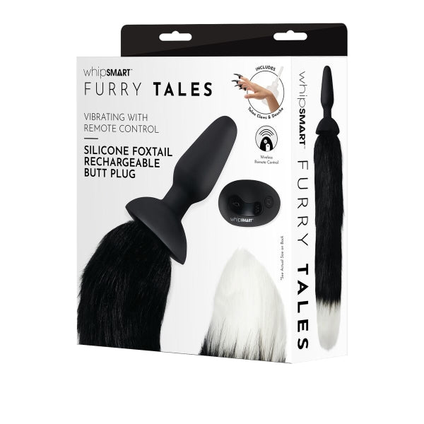 Plug Anal Vibrant WhipSmart Furry Tales Noir & Blanc – Queue en Fourrure & Télécommande | Lust & Love